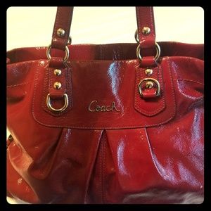 Red Patent Leather Coach Bag